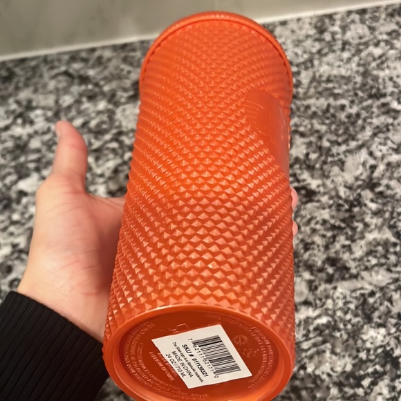 NWT Starbucks Studded Tumbler Cold Cup Orange 24 oz - Picture 4 of 9